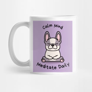 Kawaii Cute Yoga Meditating bullgod Mug